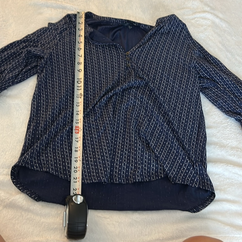 Lucky Brand Navy Patterned Blouse - Picture 4 of 5